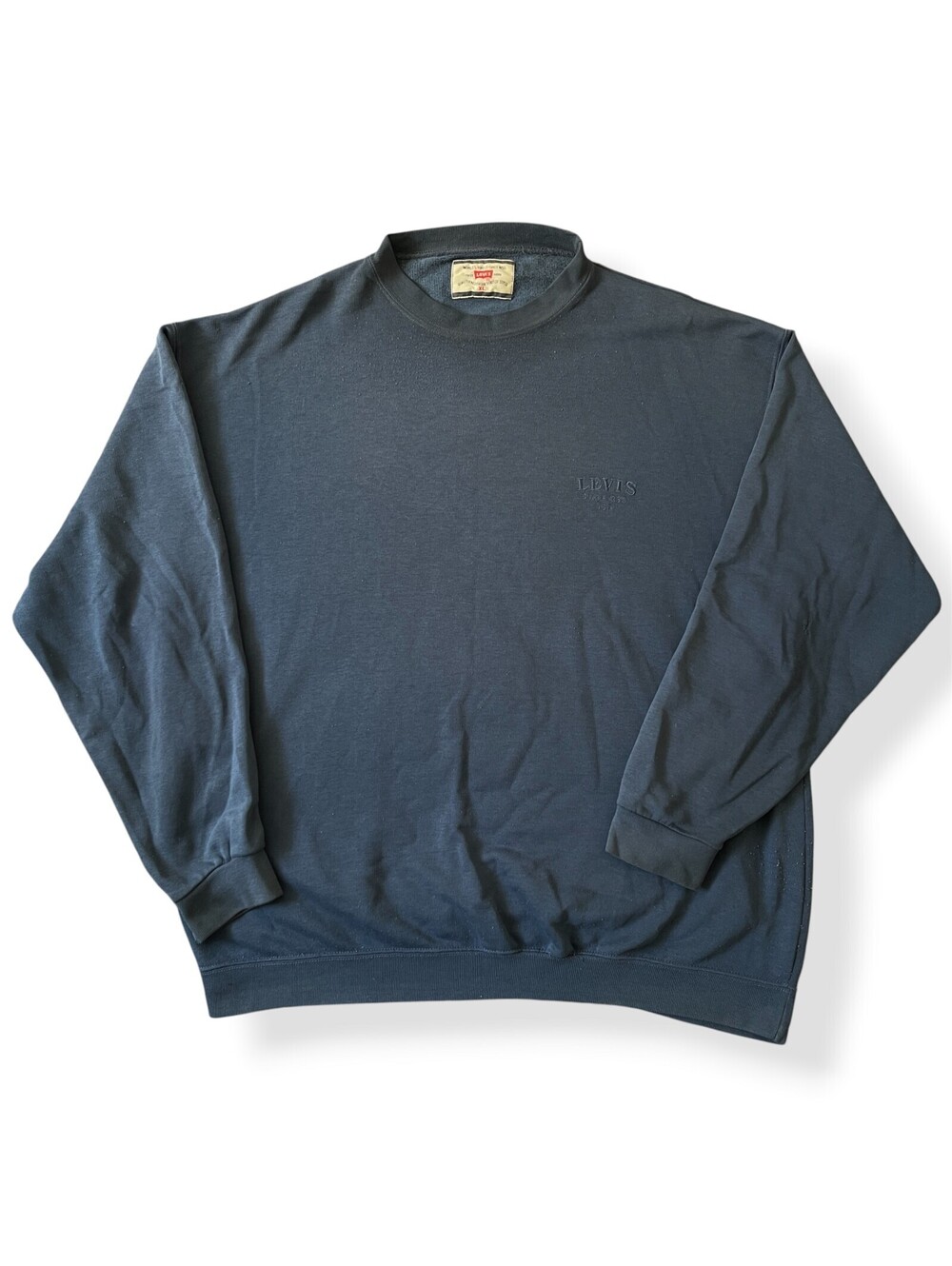 Men's Vintage 90s Levi's Crewneck Sweatshirt Heavyweight Made In Usa Navy Men XL